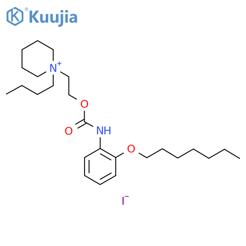 Piperidinium, 1-butyl-1-[2-[[[[2-(heptyloxy)phenyl]amino]carbonyl]oxy]ethyl]-, iodide (1:1) structure