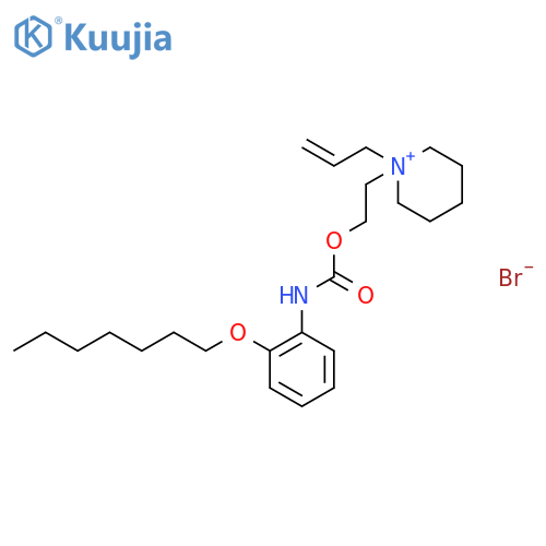 1-[2-({[2-(heptyloxy)phenyl]carbamoyl}oxy)ethyl]-1-prop-2-en-1-ylpiperidinium bromide structure