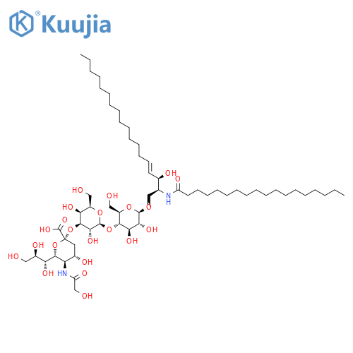 2-Amino-1,3,4-heptadecanetriol; (2S,3S,4R)-form, N-(2R-Hydroxydocosanoyl), 1-O-[N-(2-hydroxyacetyl)-α-D-neuraminopyranosyl-(2→3)-β-D-galactopyranosyl-(1→4)-β-D-glucopyranoside] structure