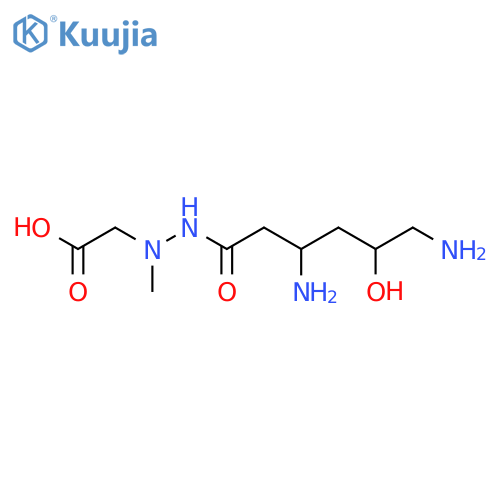 Acetic acid, (2-(3,6-diamino-5-hydroxyhexanoyl)-1-methylhydrazino)- structure
