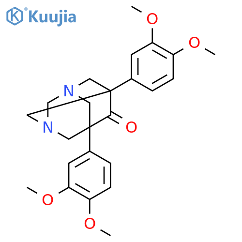5,7-bis(3,4-dimethoxyphenyl)-1,3-diazatricyclo[3.3.1.1~3,7~]decan-6-one structure