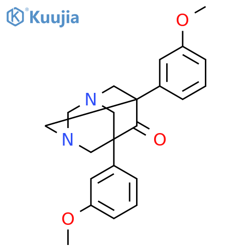 5,7-bis(3-methoxyphenyl)-1,3-diazatricyclo[3.3.1.1~3,7~]decan-6-one structure