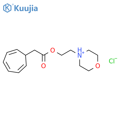 4-{2-[(cyclohepta-2,4,6-trien-1-ylacetyl)oxy]ethyl}morpholin-4-ium chloride structure