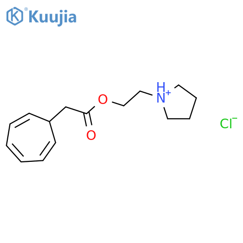 1-{2-[(cyclohepta-2,4,6-trien-1-ylacetyl)oxy]ethyl}pyrrolidinium chloride structure