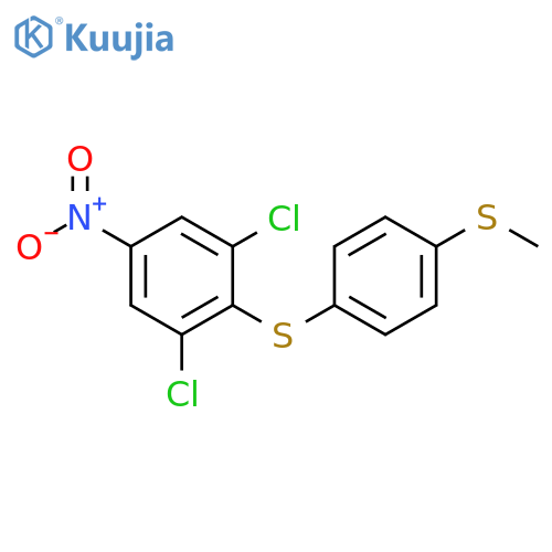 Benzene, 1,3-dichloro-2-[[4-(methylthio)phenyl]thio]-5-nitro- structure