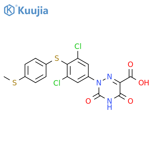 1,2,4-Triazine-6-carboxylic acid,2-[3,5-dichloro-4-[[4-(methylthio)phenyl]thio]phenyl]-2,3,4,5-tetrahydro-3,5-dioxo- structure