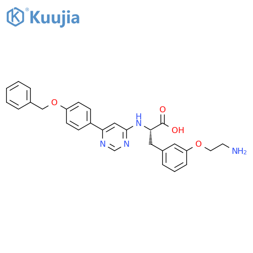 Phenylalanine,3-(2-aminoethoxy)-N-[6-[4-(phenylmethoxy)phenyl]-4-pyrimidinyl]- structure
