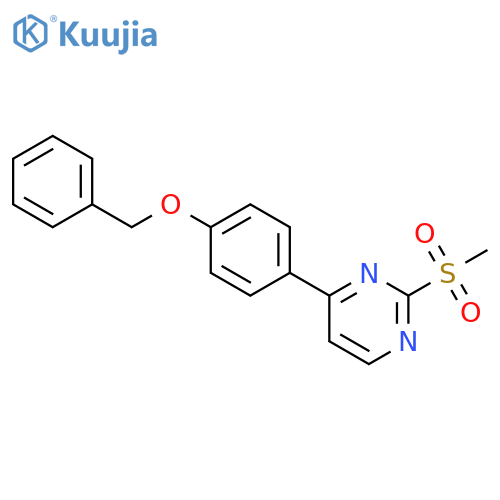 Pyrimidine, 2-(methylsulfonyl)-4-[4-(phenylmethoxy)phenyl]- structure