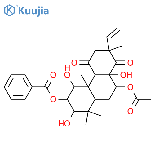 1,2,3,7,8,11-Hexahydroxy-15-isopimaren-14-one; (1α,2α,3α,7α,8β,11α)-form, 11-Ketone, 2-benzoyl, 7-Ac structure
