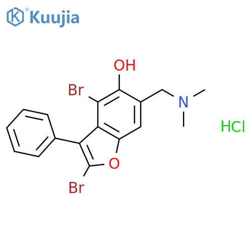 2,4-dibromo-6-[(dimethylamino)methyl]-3-phenyl-1-benzofuran-5-ol hydrochloride structure