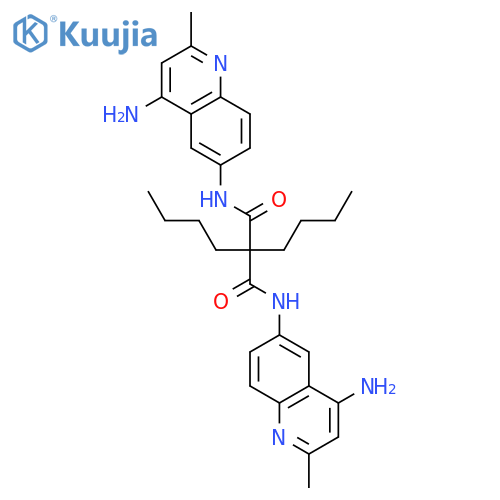 Propanediamide,N1,N3-bis(4-amino-2-methyl-6-quinolinyl)-2,2-dibutyl-, hydrochloride (1:2) structure