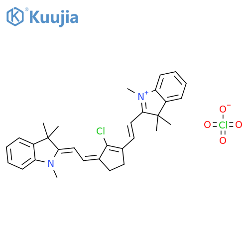 2-((e)-2-(2-chloro-3-[(e)-2-(1,3,3-trimethyl-1,3-dihydro-2h-indol-2-ylidene)ethylidene]-1-cyclopenten-1-yl)ethenyl)-1,3,3-trimethyl-3h-indolium perchlorate structure