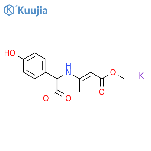 N-(1-Methoxycarbonyl-1-propen-2-yl)-(aD)-amino-p-hydroxyphenylacetate Potassium Salt structure