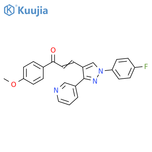 2-Propen-1-one,3-[1-(4-fluorophenyl)-3-(3-pyridinyl)-1H-pyrazol-4-yl]-1-(4-methoxyphenyl)- structure