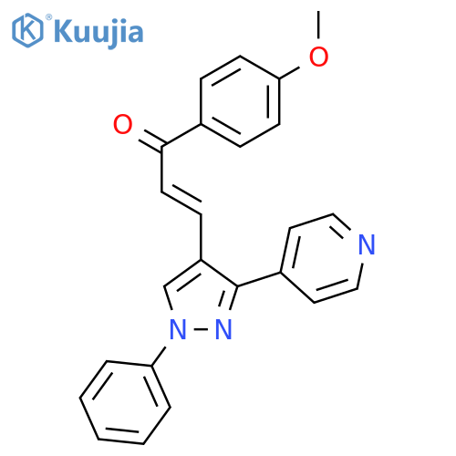 2-Propen-1-one,1-(4-methoxyphenyl)-3-[1-phenyl-3-(4-pyridinyl)-1H-pyrazol-4-yl]- structure