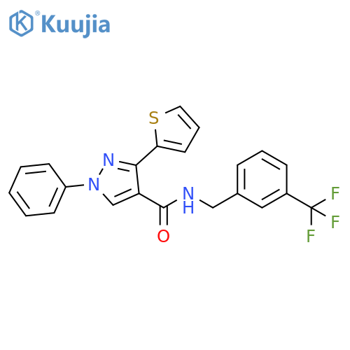 1H-Pyrazole-4-carboxamide,1-phenyl-3-(2-thienyl)-N-[[3-(trifluoromethyl)phenyl]methyl]- structure