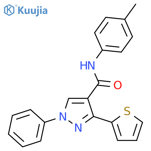 1H-Pyrazole-4-carboxamide, N-(4-methylphenyl)-1-phenyl-3-(2-thienyl)- structure