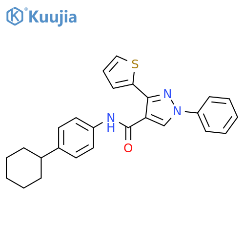 1H-Pyrazole-4-carboxamide,N-(4-cyclohexylphenyl)-1-phenyl-3-(2-thienyl)- structure