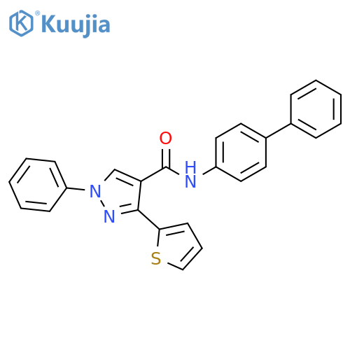 1H-Pyrazole-4-carboxamide,N-[1,1'-biphenyl]-4-yl-1-phenyl-3-(2-thienyl)- structure