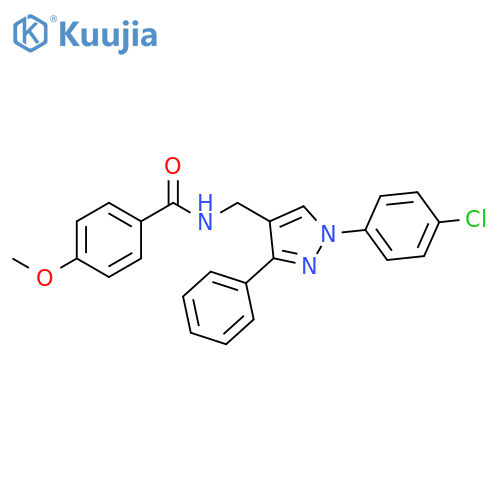 Benzamide,N-[[1-(4-chlorophenyl)-3-phenyl-1H-pyrazol-4-yl]methyl]-4-methoxy- structure