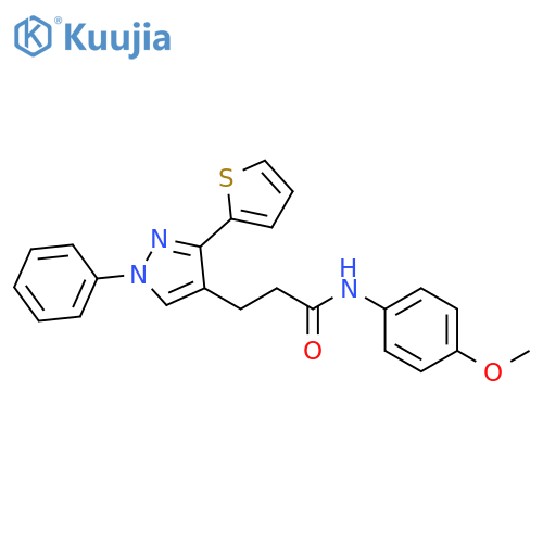 1H-Pyrazole-4-propanamide,N-(4-methoxyphenyl)-1-phenyl-3-(2-thienyl)- structure