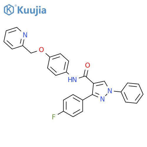 1H-Pyrazole-4-carboxamide,3-(4-fluorophenyl)-1-phenyl-N-[4-(2-pyridinylmethoxy)phenyl]- structure