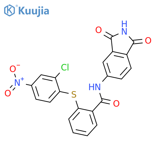 <br>2-[(2-chloro-4-nitrophenyl)thio]-N-(1,3-dioxo-2,3-dihydro-1H-isoindol-5-yl) benzamide structure