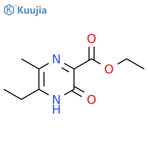 Pyrazinecarboxylic acid, 5-ethyl-3,4-dihydro-6-methyl-3-oxo-, ethyl ester structure
