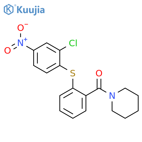 1-{2-[(2-chloro-4-nitrophenyl)thio]benzoyl}piperidine structure