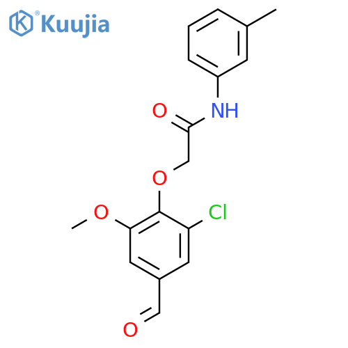2-(2-chloro-4-formyl-6-methoxyphenoxy)-N-(3-methylphenyl)acetamide structure