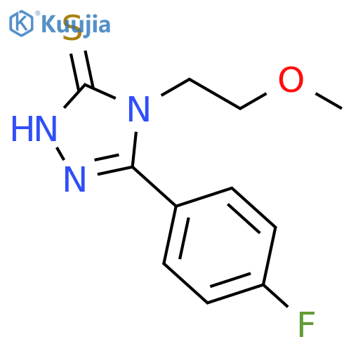 3-(4-fluorophenyl)-4-(2-methoxyethyl)-4,5-dihydro-1H-1,2,4-triazole-5-thione structure