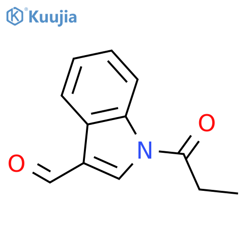 1H-Indole-3-carboxaldehyde, 1-(1-oxopropyl)- structure