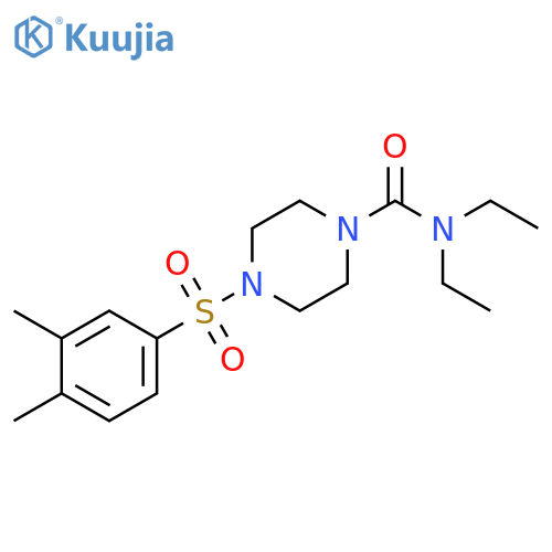 4-(3,4-dimethylbenzenesulfonyl)-N,N-diethylpiperazine-1-carboxamide structure