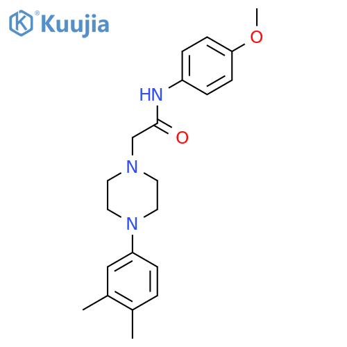 2-4-(3,4-dimethylphenyl)piperazin-1-yl-N-(4-methoxyphenyl)acetamide structure