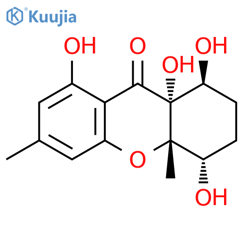 9H-Xanthen-9-one,1,2,3,4,4a,9a-hexahydro-1,4,8,9a-tetrahydroxy-4a,6-dimethyl-, (1S,4S,4aS,9aR)- structure