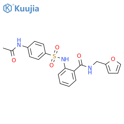 2-(4-Acetylamino-benzenesulfonylamino)-N-furan-2-ylmethyl-benzamide structure