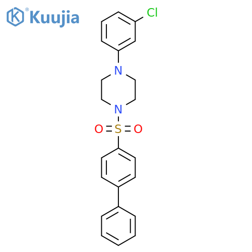 1-{1,1'-biphenyl-4-sulfonyl}-4-(3-chlorophenyl)piperazine structure