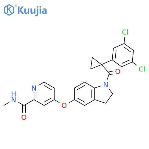 2-Pyridinecarboxamide,4-[[1-[[1-(3,5-dichlorophenyl)cyclopropyl]carbonyl]-2,3-dihydro-1H-indol-5-yl]oxy]-N-methyl- structure