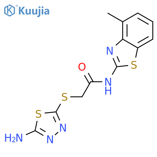 <br>2-[(5-amino-1,3,4-thiadiazol-2-yl)sulfanyl]-N-(4-methyl-1,3-benzothiazol-2- yl)acetamide structure