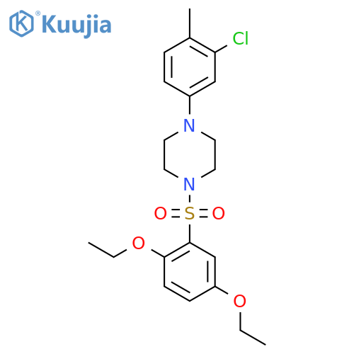 1-(3-chloro-4-methylphenyl)-4-(2,5-diethoxybenzenesulfonyl)piperazine structure