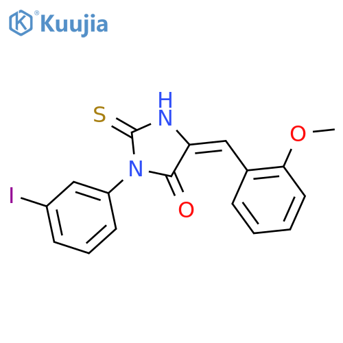 (5Z)-3-(3-iodophenyl)-5-[(2-methoxyphenyl)methylidene]-2-thioxoimidazolidin-4-one structure