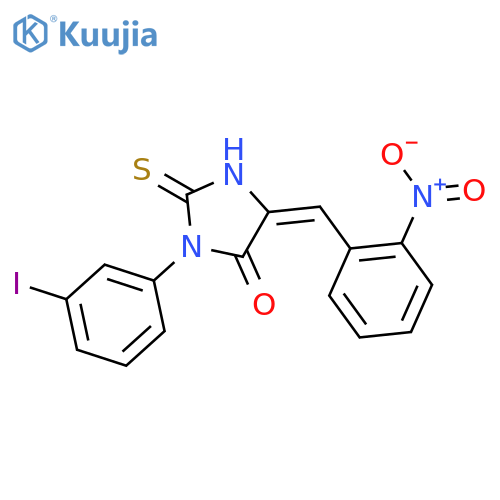 (5Z)-3-(3-iodophenyl)-5-[(2-nitrophenyl)methylidene]-2-thioxoimidazolidin-4-one structure