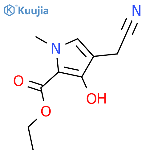 4-(cyanomethyl)-3-hydroxy-1-methyl-1H-Pyrrole-2-carboxylic acid ethyl ester structure