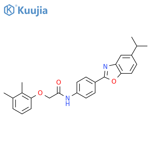 2-(2,3-dimethylphenoxy)-N-{4-[5-(1-methylethyl)-1,3-benzoxazol-2-yl]phenyl}acetamide structure