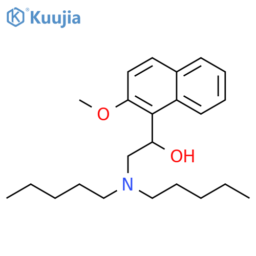 2-(dipentylamino)-1-(2-methoxynaphthalen-1-yl)ethanol;hydrochloride structure