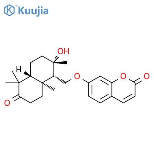 2H-1-Benzopyran-2-one,7-[[(1S,2S,4aR,8aS)-decahydro-2-hydroxy-2,5,5,8a-tetramethyl-6-oxo-1-naphthalenyl]methoxy]- structure