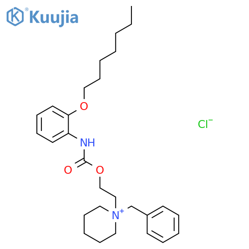 Piperidinium,1-[2-[[[[2-(heptyloxy)phenyl]amino]carbonyl]oxy]ethyl]-1-(phenylmethyl)-,chloride (1:1) structure