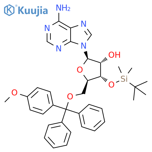 Adenosine, 3'-O-[(1,1-dimethylethyl)dimethylsilyl]-5'-O-[(4-methoxyphenyl)diphenylmethyl]- structure