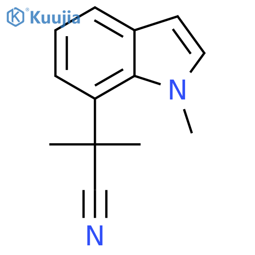 2-methyl-2-(1-methyl-1H-indol-7-yl)propanenitrile structure