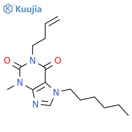 1H-PURINE-2,6-DIONE, 1-(3-BUTENYL)-7-HEXYL-3,7-DIHYDRO-3-METHYL- structure